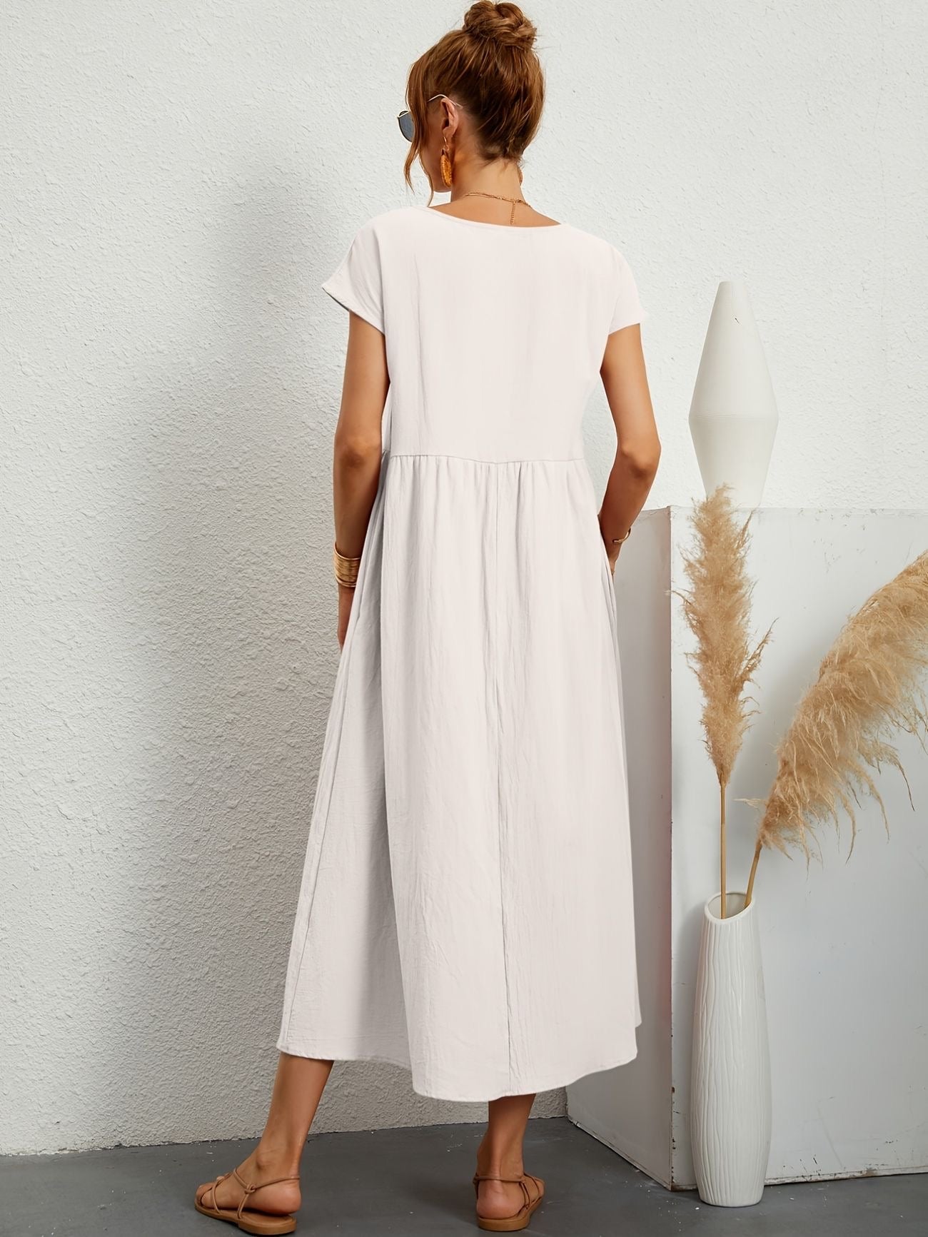 Vestido Mujer de Lino Corte Relajado