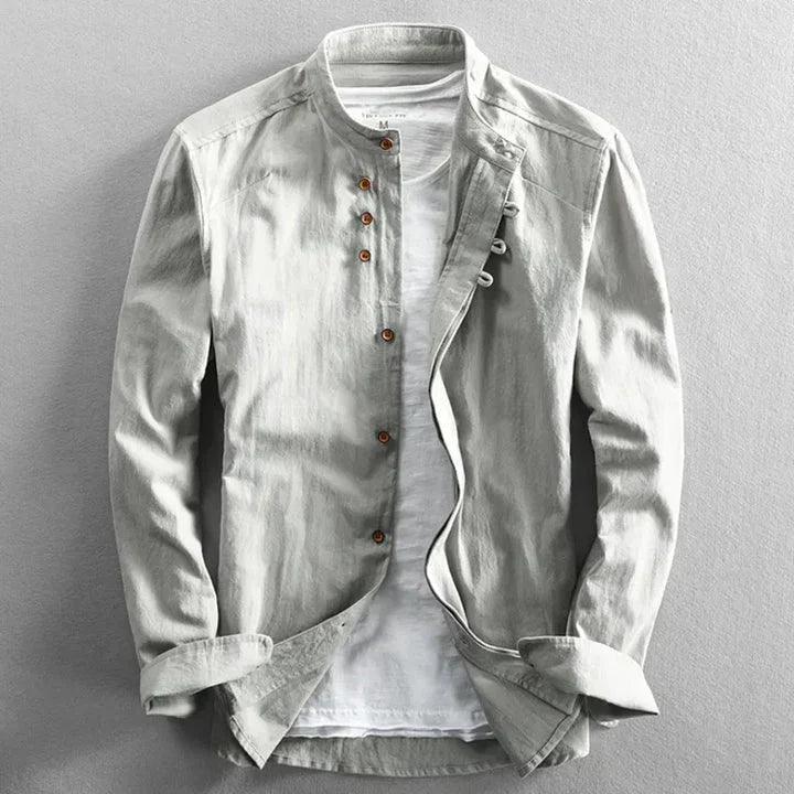 Camisa Hombre Estilo Oriental Ligera Corte Casual