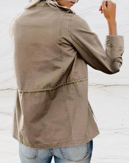 Chaqueta Militar Mujer de Algodón Ajuste Regular