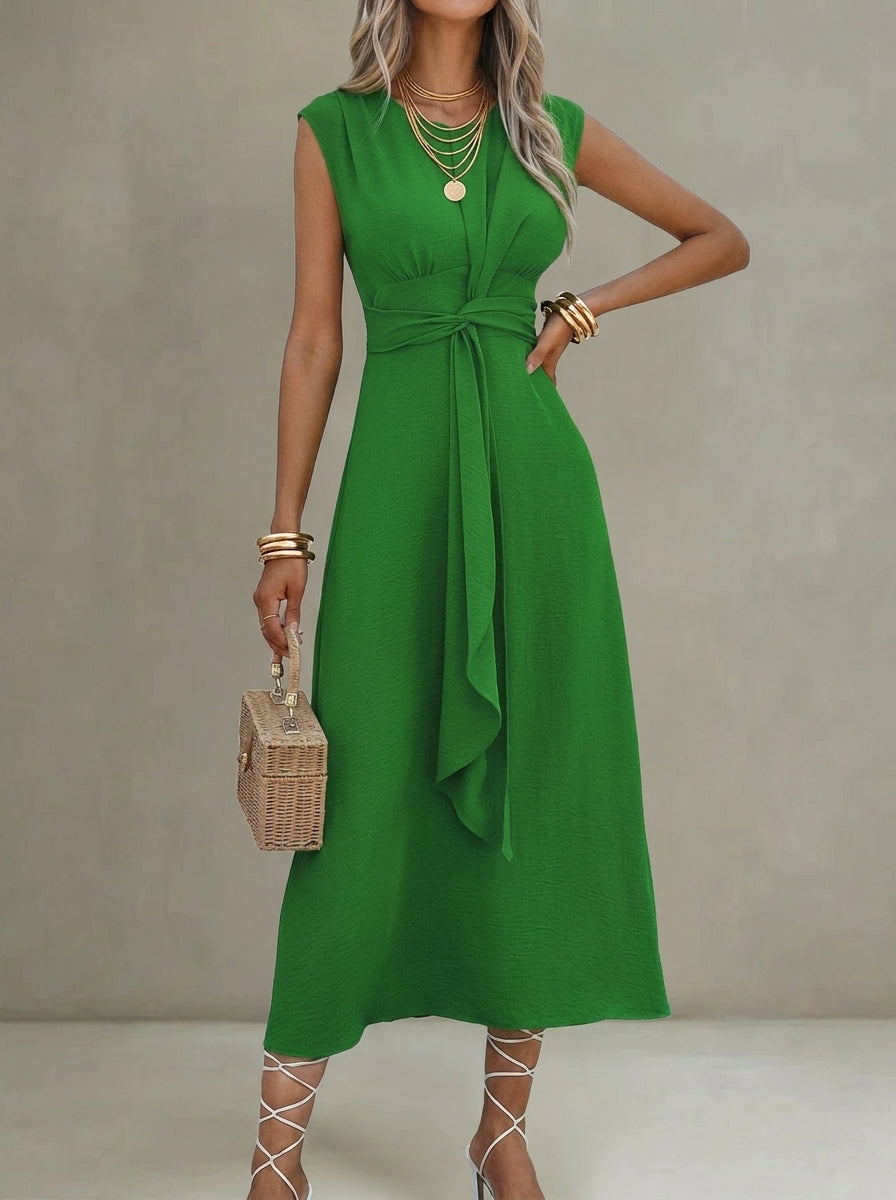 Vestido elegante mujer sin mangas cintura ajustable - Mavetta