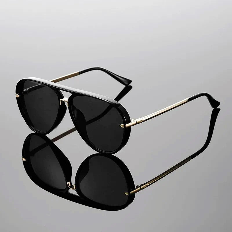 Gafas Sol Unisex Montura Cuadrada Doble Puente Protección UV400