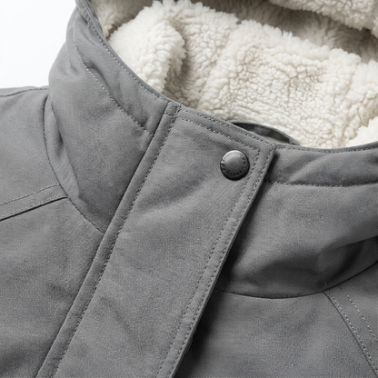 Chaqueta Mujer Invierno con Capucha y Forro Polar