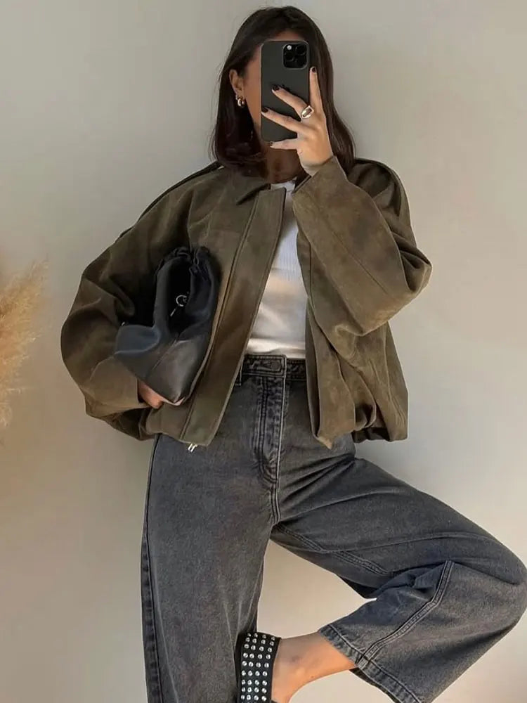 Cazadora Mujer Estilo Motero Ajuste Slim