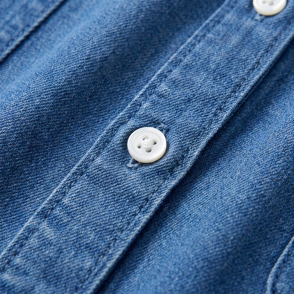 Vestido Camisero Mujer Denim Manga Corta Casual