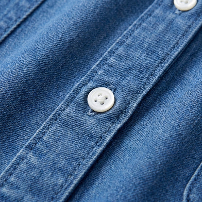 Vestido Camisero Mujer Denim Manga Corta Casual
