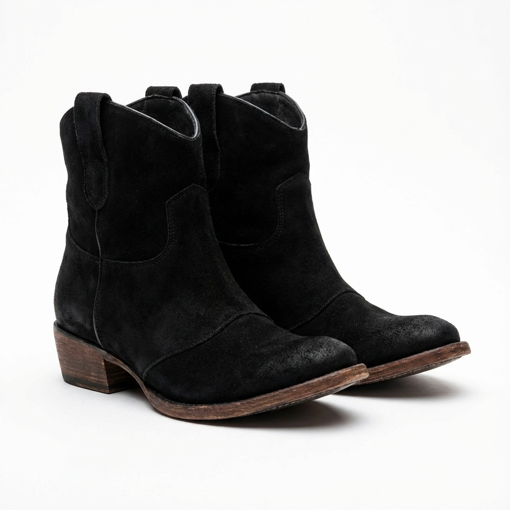 Botines Cowboy Mujer de Piel Sin Cierre