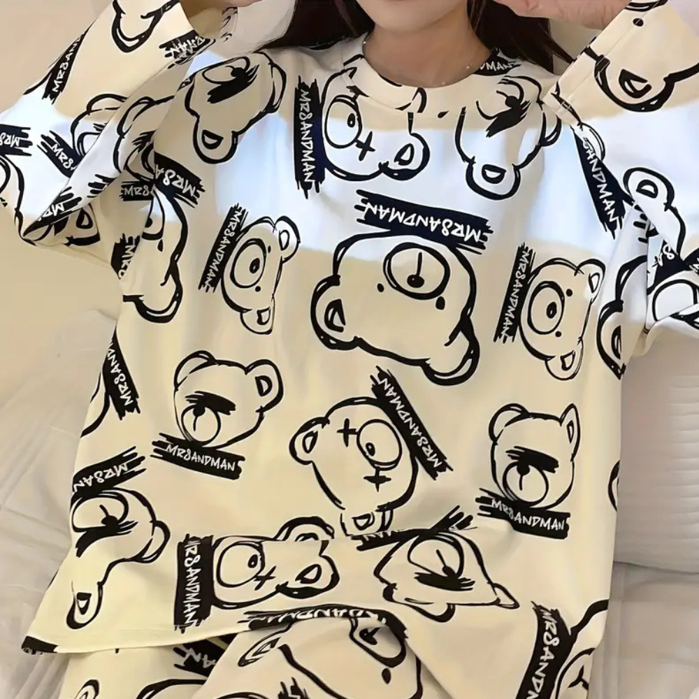 Pijama Mujer Algodón Estampado Ajuste Cómodo