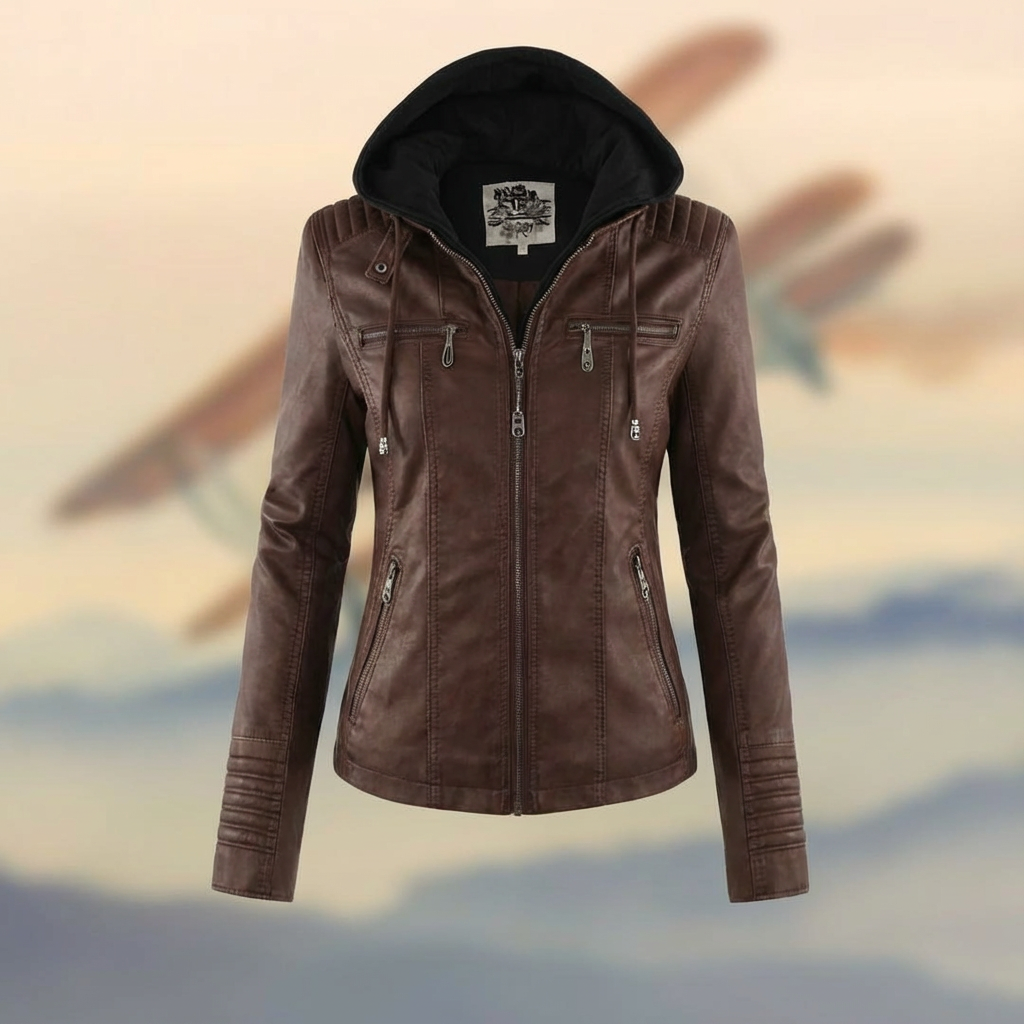 Chaqueta Mujer con Capucha y Bolsillos Cremallera Ajuste Regular