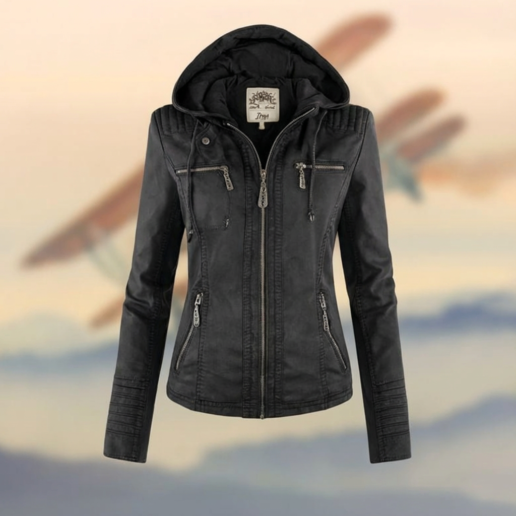 Chaqueta Mujer con Capucha y Bolsillos Cremallera Ajuste Regular