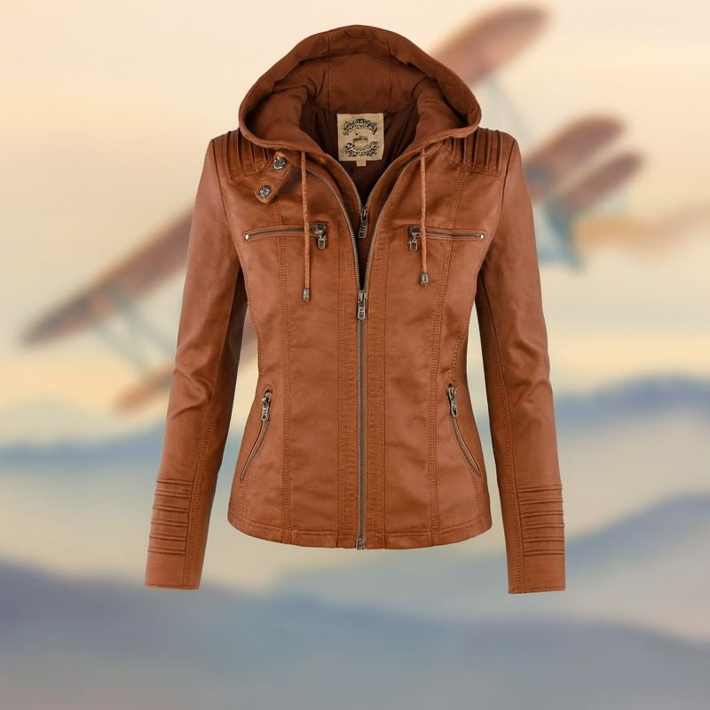 Chaqueta Mujer con Capucha y Bolsillos Cremallera Ajuste Regular