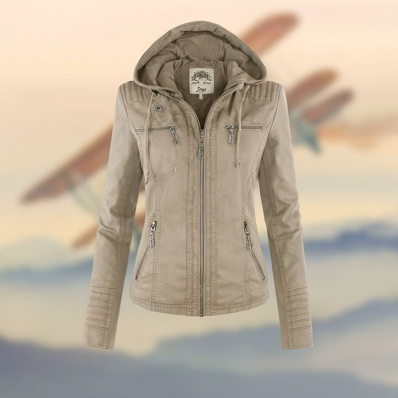 Chaqueta Mujer con Capucha y Bolsillos Cremallera Ajuste Regular - Mavetta