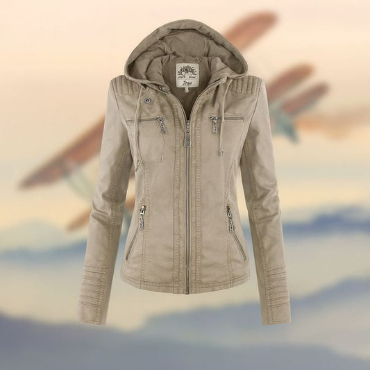Chaqueta Mujer con Capucha y Bolsillos Cremallera Ajuste Regular - Mavetta