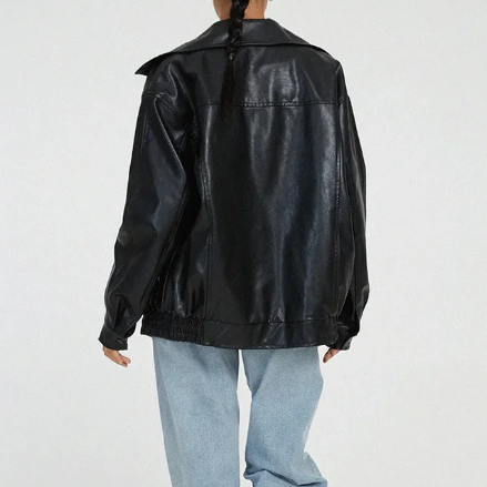 Chaqueta Mujer con Dobladillo Elástico Corte Oversize Urbano