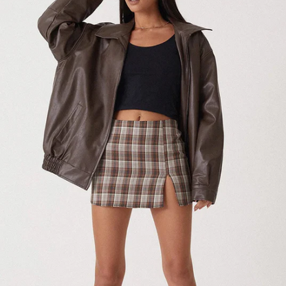 Chaqueta Mujer con Dobladillo Elástico Corte Oversize Urbano