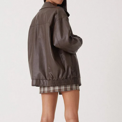 Chaqueta Mujer con Dobladillo Elástico Corte Oversize Urbano
