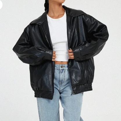 Chaqueta Mujer con Dobladillo Elástico Corte Oversize Urbano - Mavetta