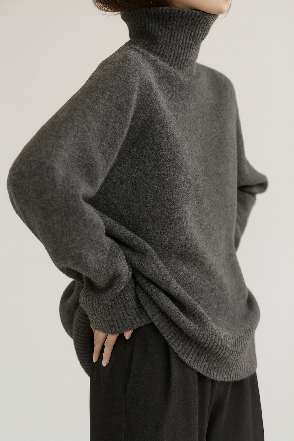 Jersey Mujer Cuello Alto Ajuste Elegante
