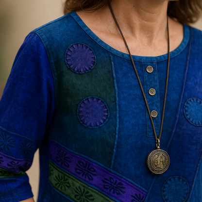 Blusa mujer de tejido ligero estampado bohemio estilo retro