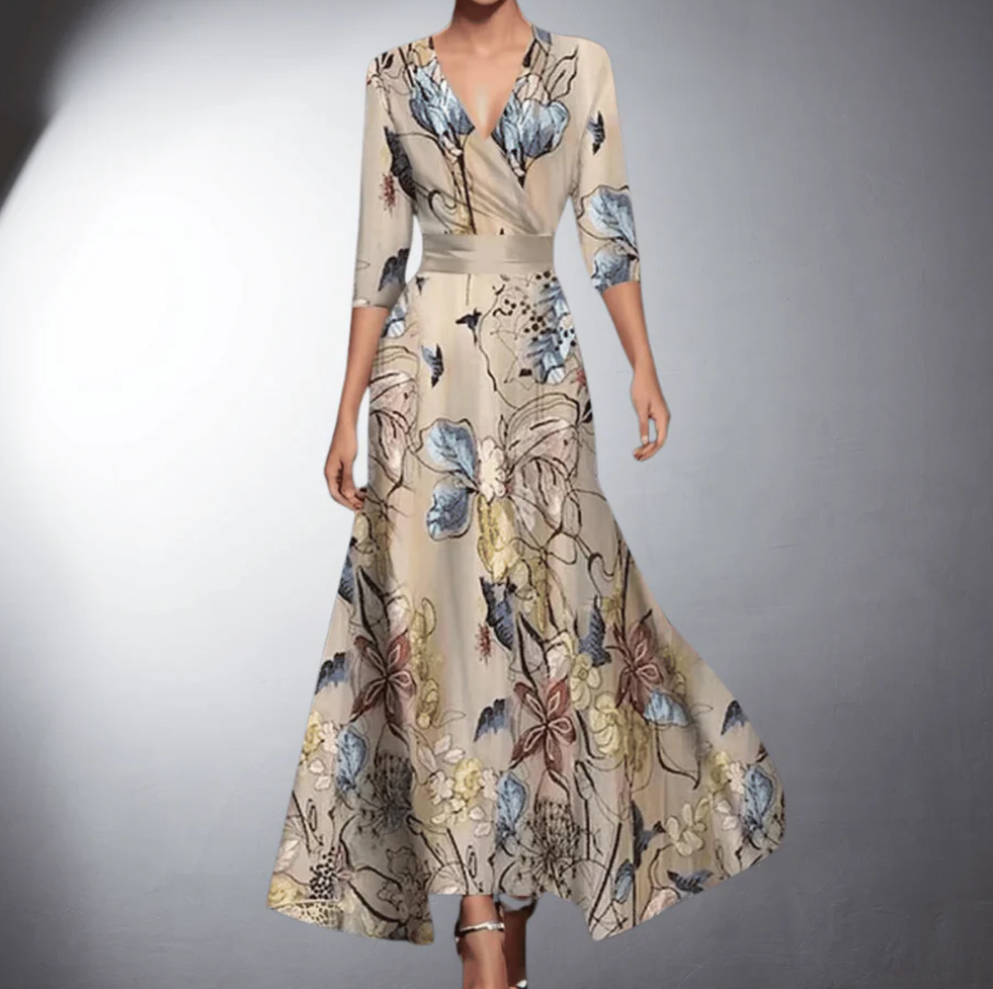 Vestido maxi mujer de tela ligera y corte elegante - Mavetta