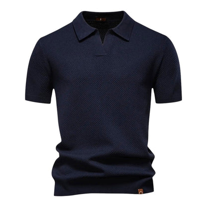 Polo Hombre Textura Estructurada Cuello Abierto - Mavetta