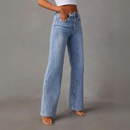 Jeans Mujer Talle Alto Pernera Ancha