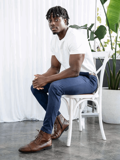 Pantalón Hombre Algodón Elástico Ajuste Cómodo Moderno