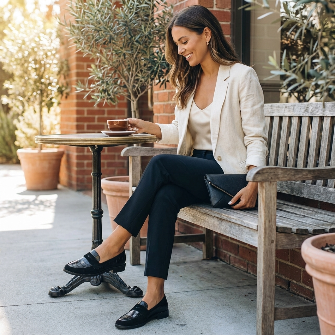 Mocasines Mujer Sin Cordones Detalle Frontal Texturizado