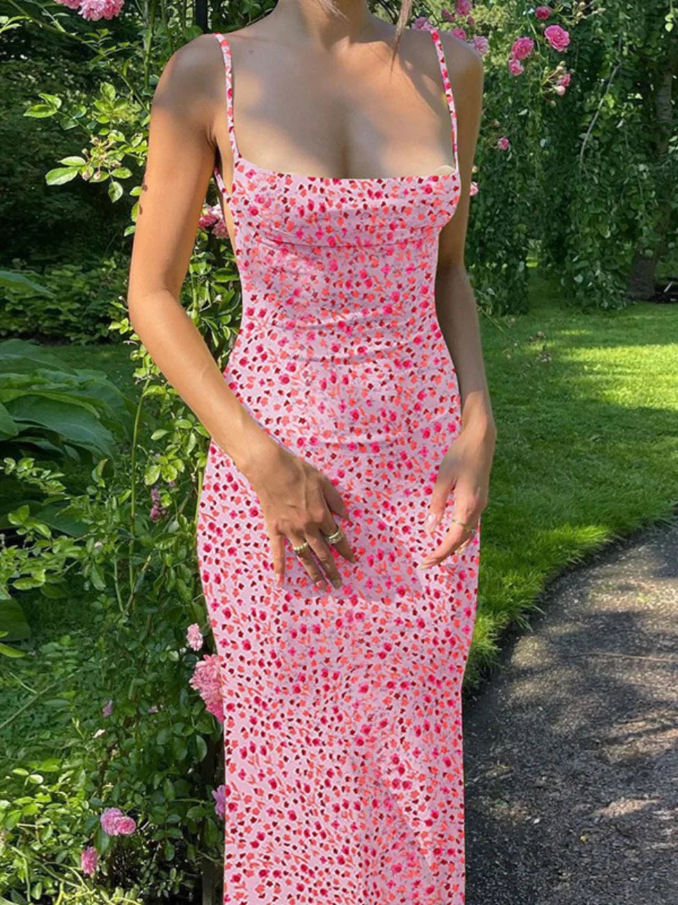 Vestido maxi mujer de tirantes espalda abierta