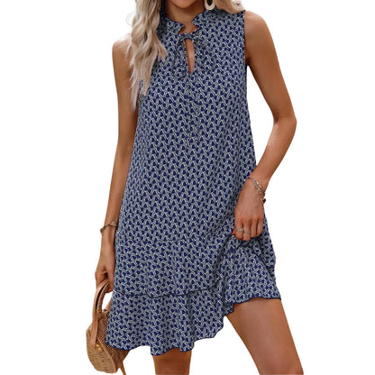Vestido Mujer Estampado Bohemio Escote en V