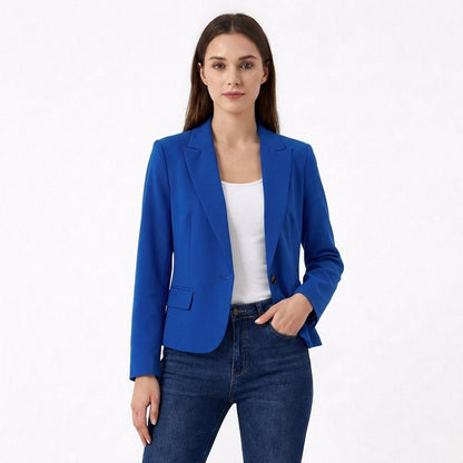 Blazer Mujer Un Botón Corte Recto Formal