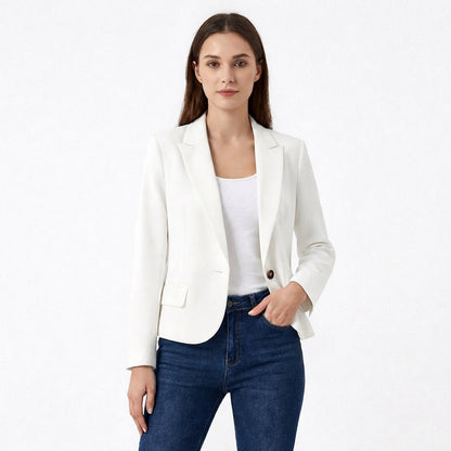 Blazer Mujer Un Botón Corte Recto Formal - Mavetta