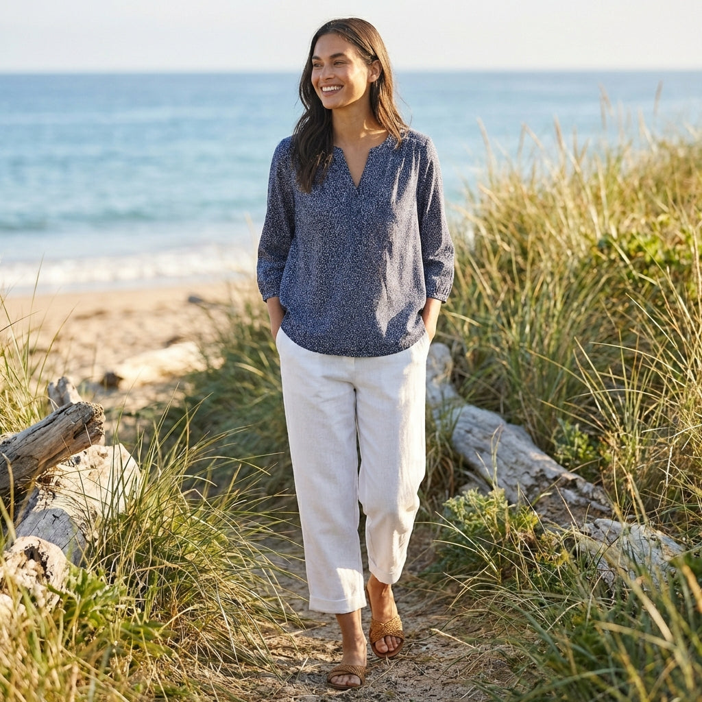 Pantalón Capri Mujer Holgado Casual