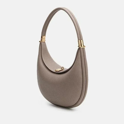 Bolso Hobo Mujer Asa Corta Herrajes Metálicos Cierre Superior