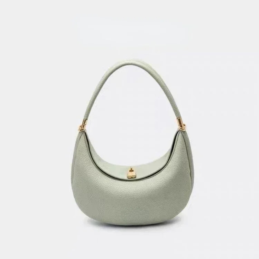 Bolso Hobo Mujer Asa Corta Herrajes Metálicos Cierre Superior
