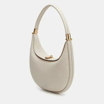 Bolso Hobo Mujer Asa Corta Herrajes Metálicos Cierre Superior