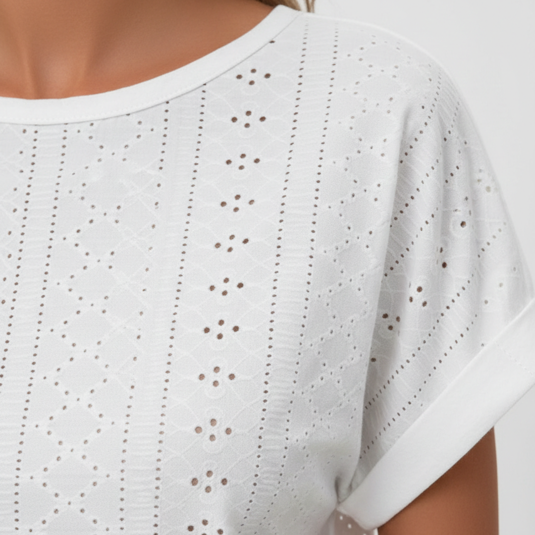 Camiseta Mujer Algodón Cuello Redondo Manga Corta Corte Suelto