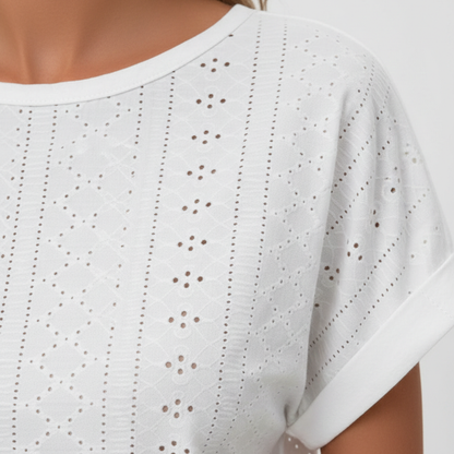 Camiseta Mujer Algodón Cuello Redondo Manga Corta Corte Suelto