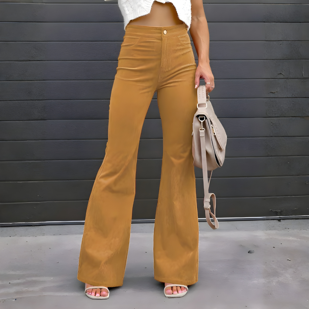 Pantalones Vaqueros Mujer Cintura Alta Anchos Abertura Bajo