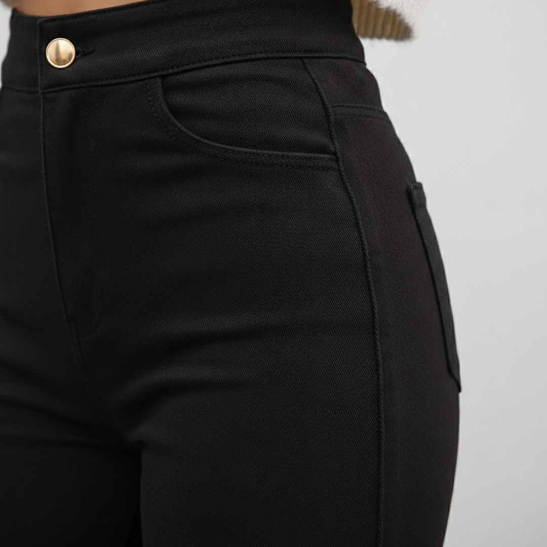 Pantalones Vaqueros Mujer Cintura Alta Anchos Abertura Bajo