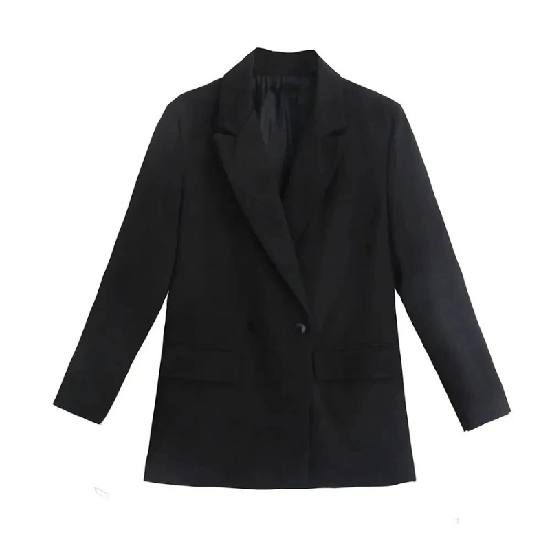 Americana Mujer Chaqueta Traje Larga Doble Botonadura Oversized
