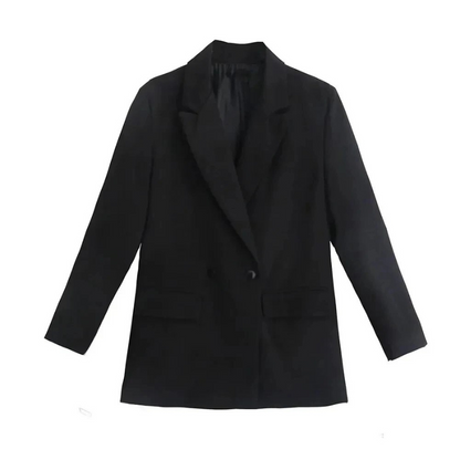Americana Mujer Chaqueta Traje Larga Doble Botonadura Oversized