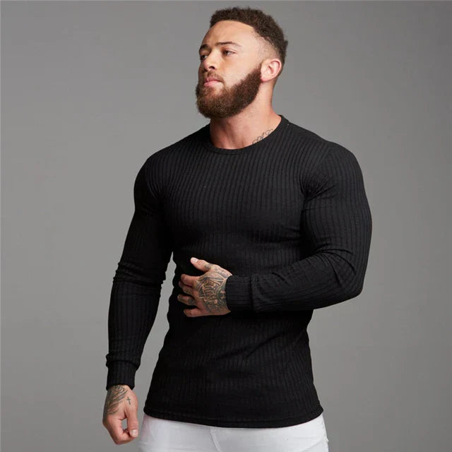 Jersey Hombre de Punto Acanalado Ajuste Regular