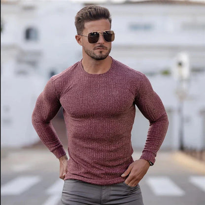 Jersey Hombre de Punto Acanalado Ajuste Regular