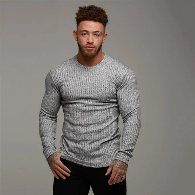 Jersey Hombre de Punto Acanalado Ajuste Regular