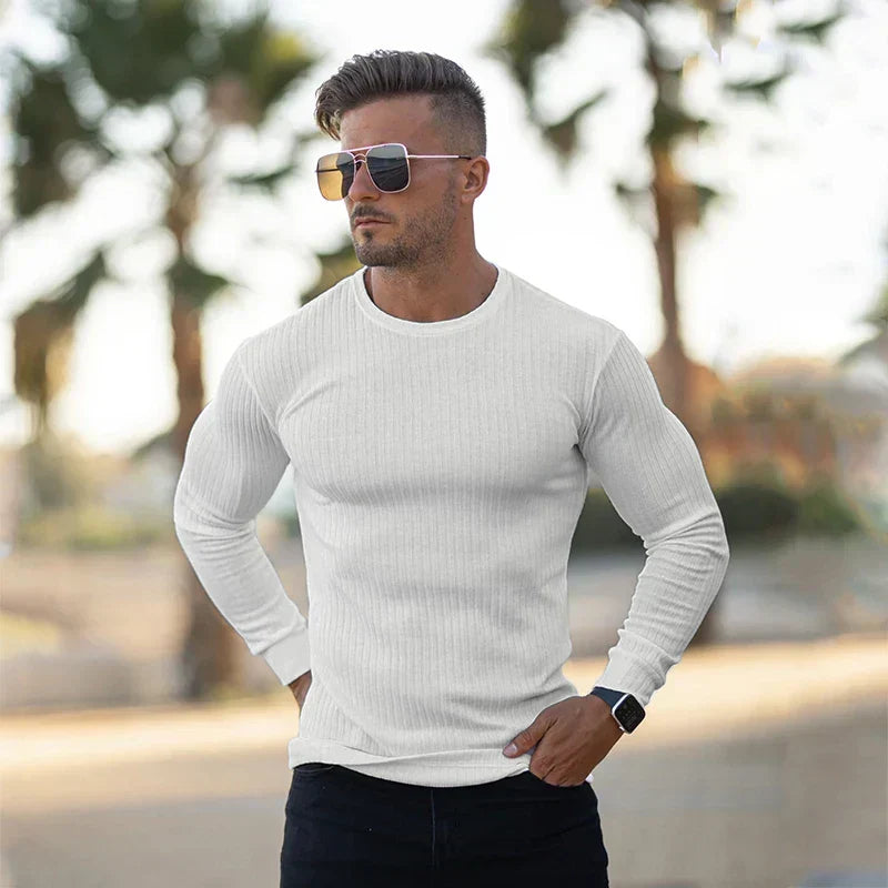 Jersey Hombre de Punto Acanalado Ajuste Regular