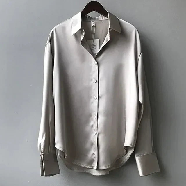 Blusa Mujer con Botones Manga Larga Diseño Elegante
