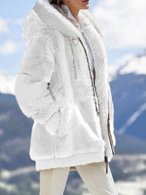 Chaqueta Mujer de Felpa Oversize con Capucha - Mavetta