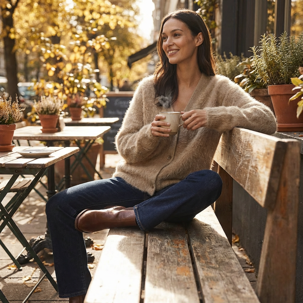 Cárdigan Mujer Punto Suave Corte Relajado