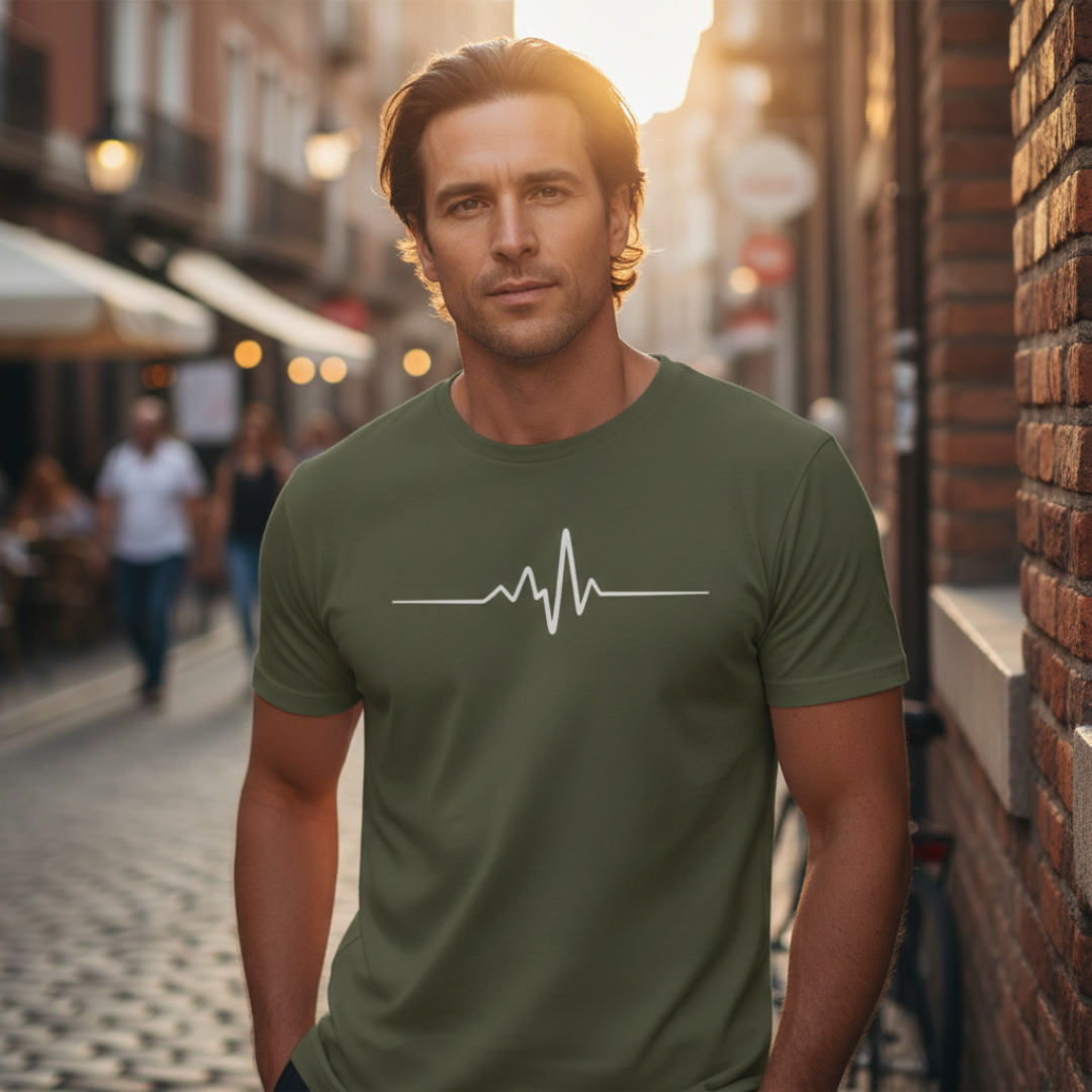Camiseta Hombre Algodón Manga Corta Cuello Redondo Estampada