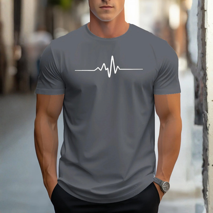 Camiseta Hombre Algodón Manga Corta Cuello Redondo Estampada